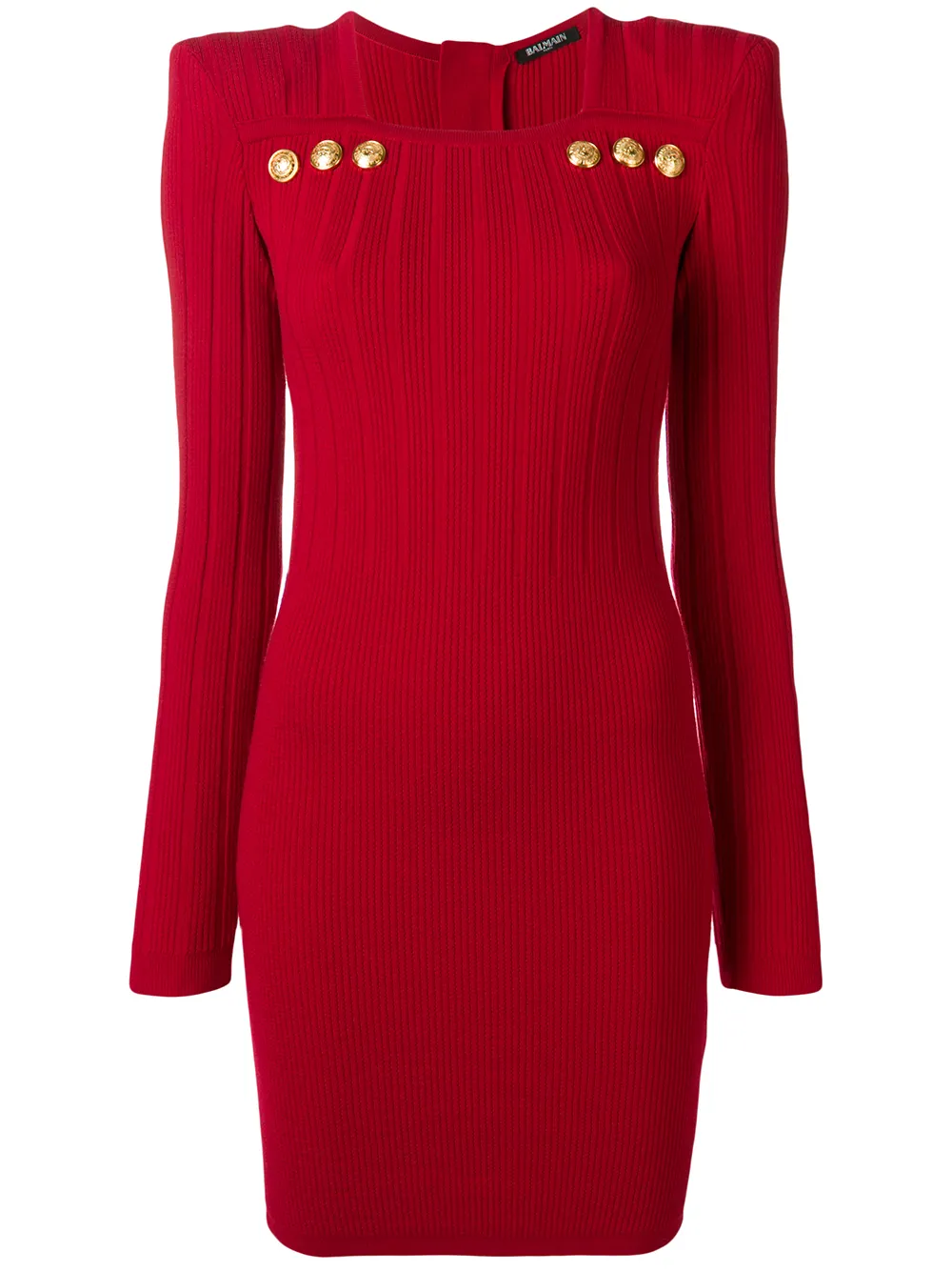 Balmain buttoned rib knit mini dress $1,354 - Buy Online SS19 - Quick Shipping, Price