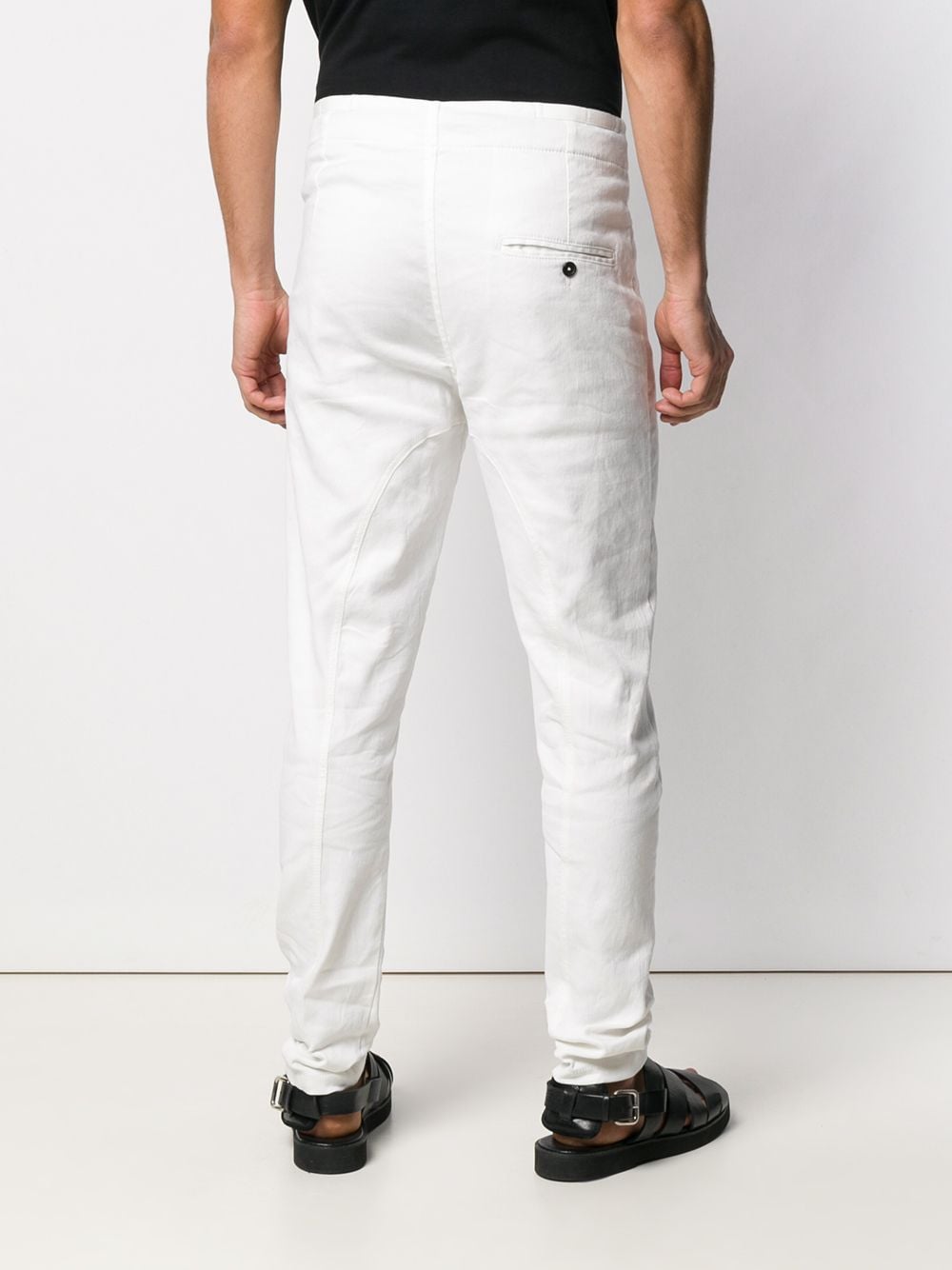 Shop Ann Demeulemeester Slim Fit Trousers In White