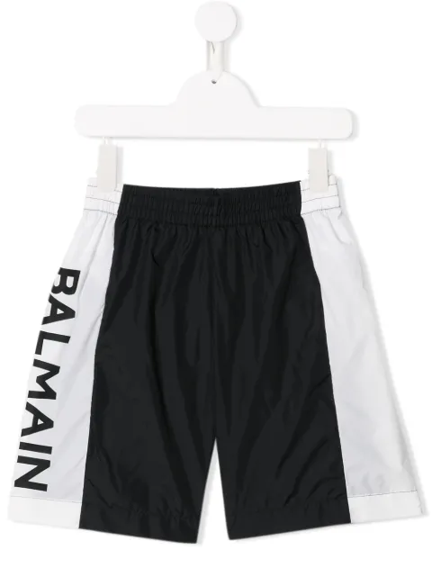 BALMAIN printed logo swim shorts