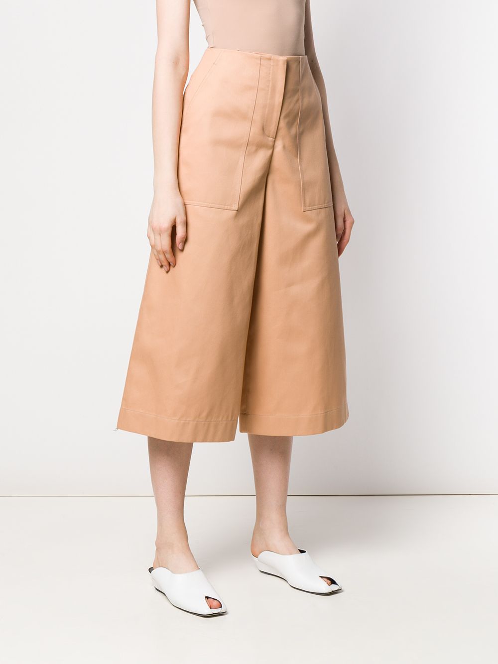 фото Jil Sander Navy широкие укороченные брюки