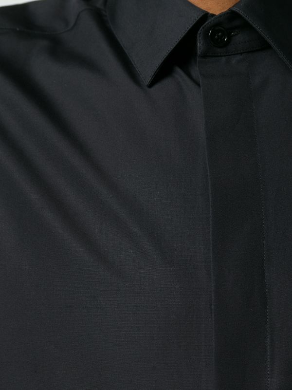 Yves saint laurent men's cotton discount point collar dress shirt black