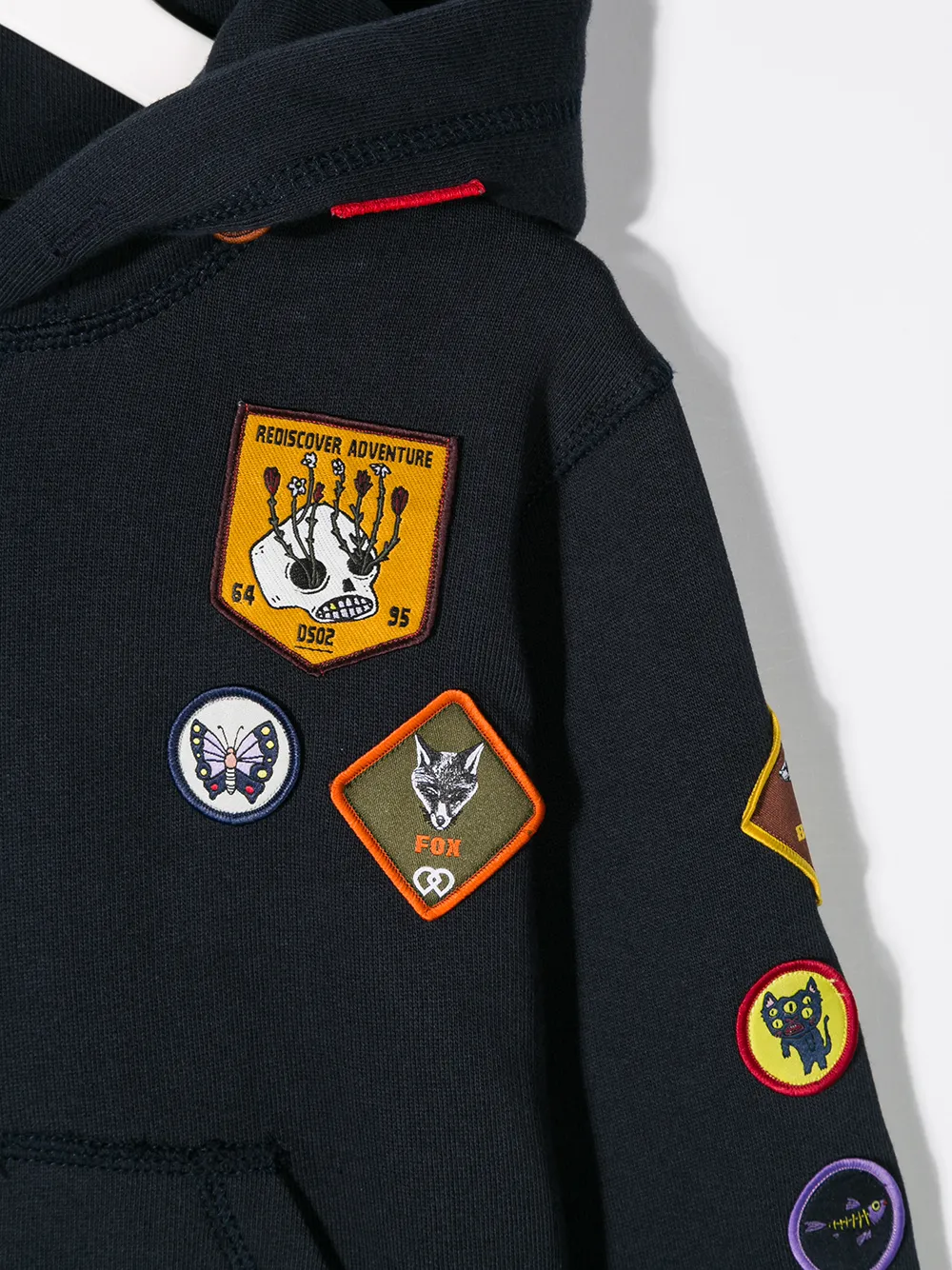 фото Dsquared2 kids толстовка с капюшоном и нашивками