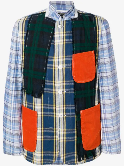 Comme Des Garçons Pre-Owned checked patchwork jacket