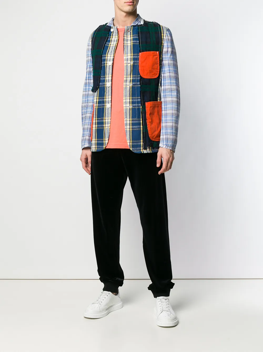 Comme Des Garçons Pre-Owned checked patchwork jacket | Image 2