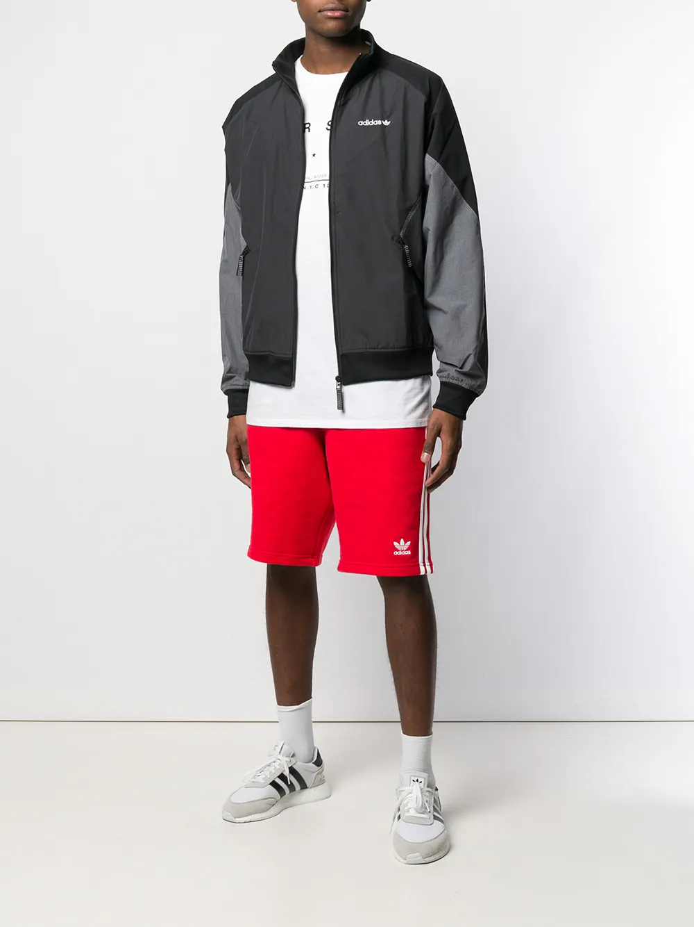 adidas Elastische shorts Rood