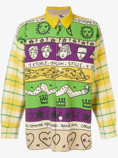 JC de Castelbajac Pre-Owned cutaway collar printed shirt