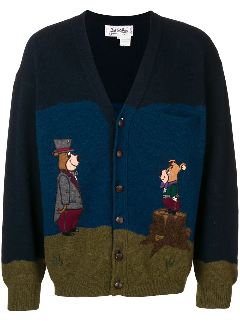 Jc De Castelbajac Vintage вязаный кардиган с мишкой Йоги