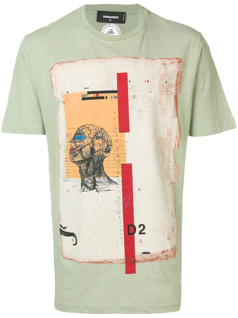 

Dsquared2 playera con estampado de anatomía - Verde