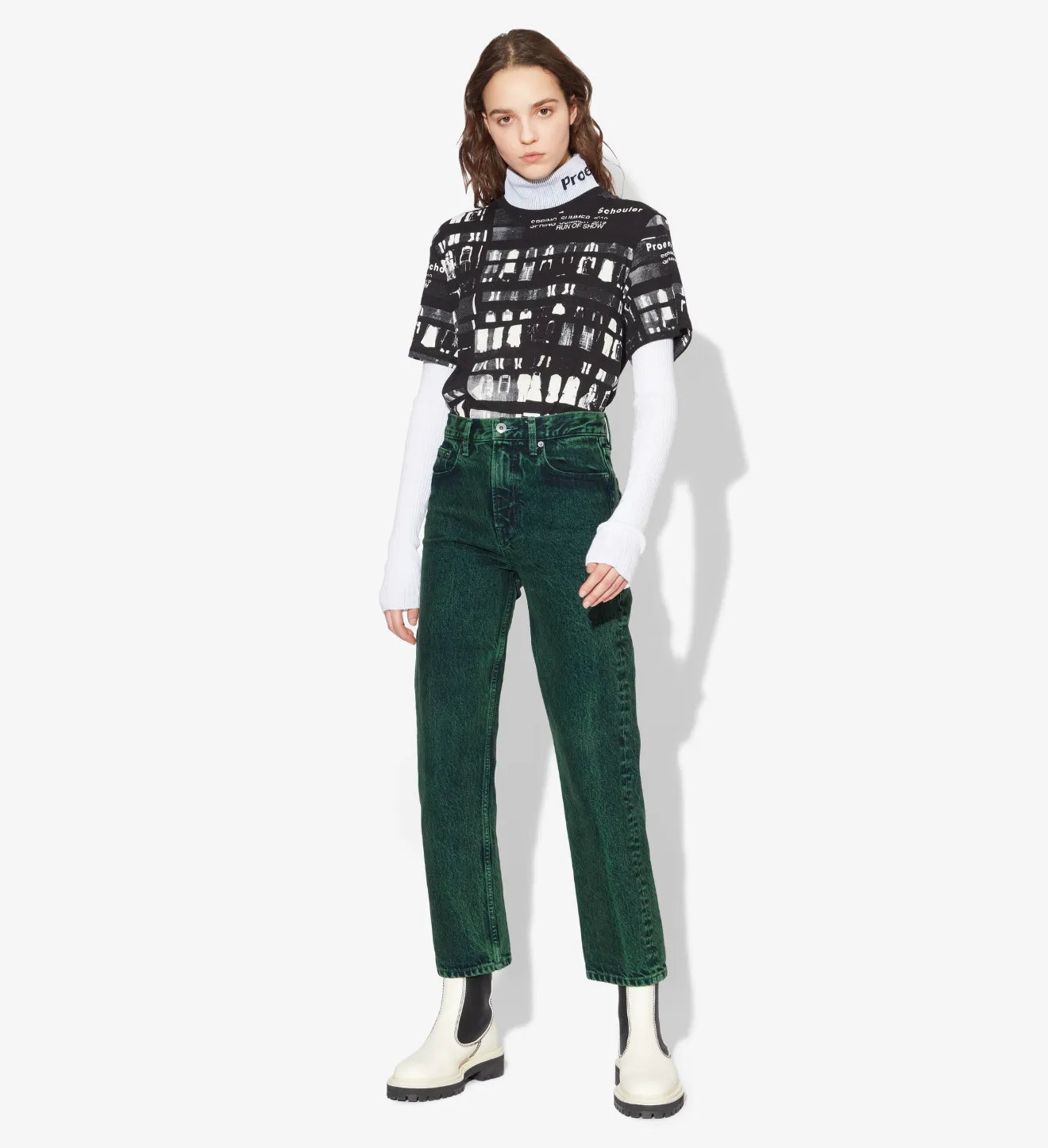 Straight Overdye Jeans in green 