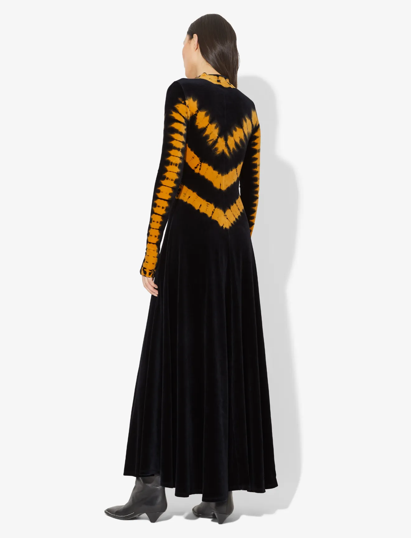 Tie Dye Velvet Long Sleeve Dress in 