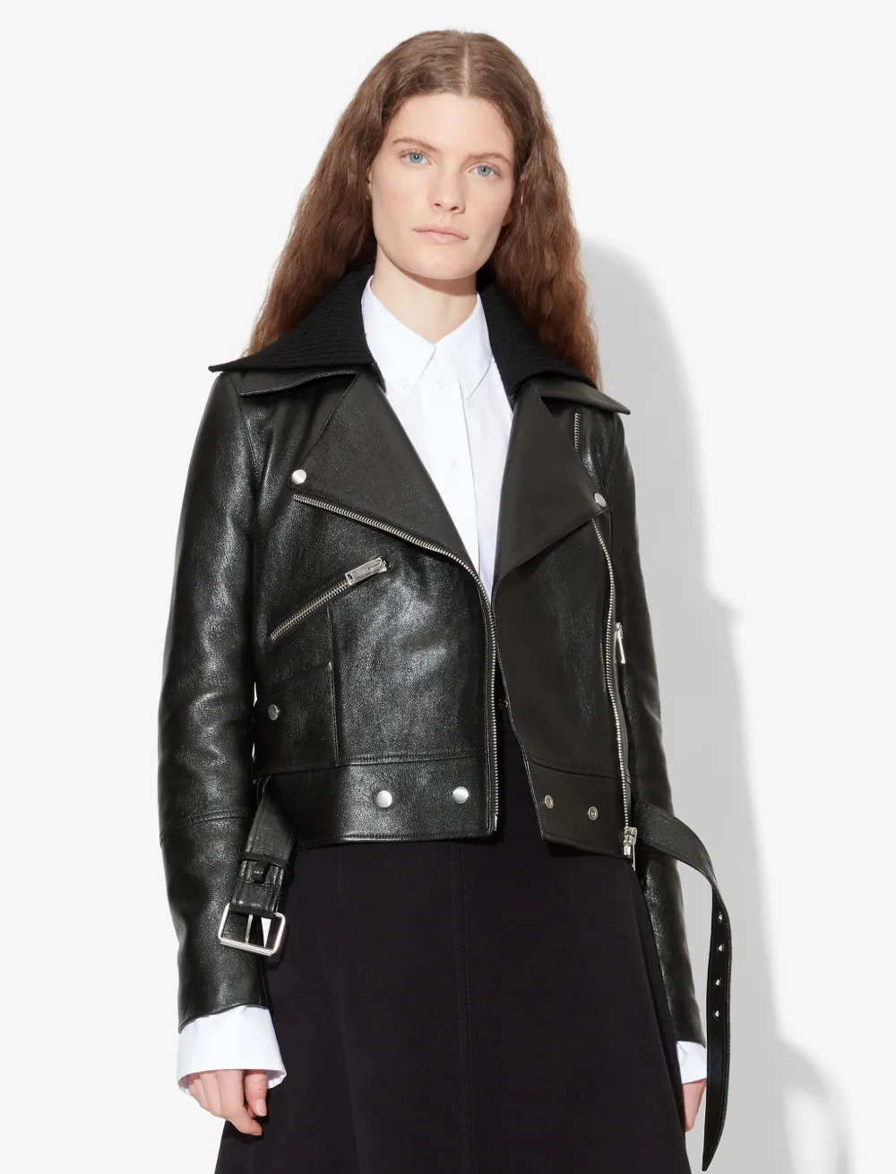 Image of Proenza Schouler Glossy Leather Jacket black