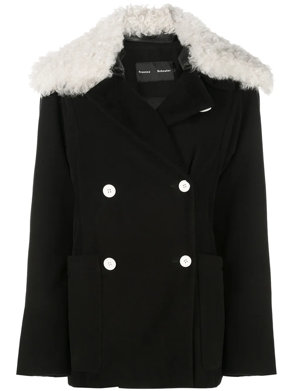 Proenza Schouler Oversized Moleskin Jacket With Shearling Collar Farfetch