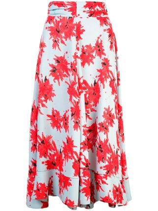 Proenza Schouler Splatter Floral Seamed Skirt Farfetch