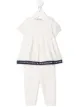 الصورة 1 من Moncler Kids طقم بلوزة وبنطال ضيق بشعار مطرز متباين الألوان