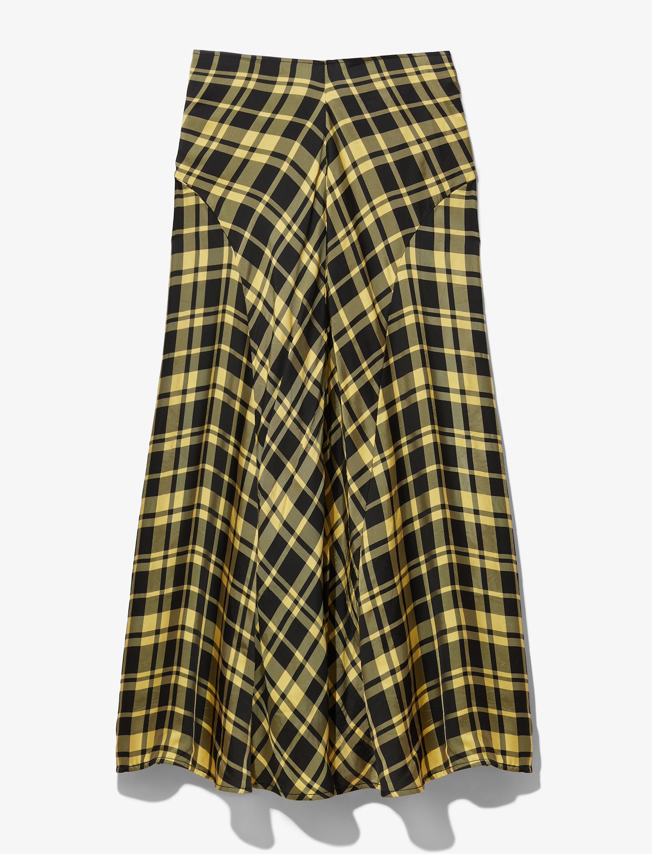 Crinkled Plaid Skirt in yellow | Proenza Schouler