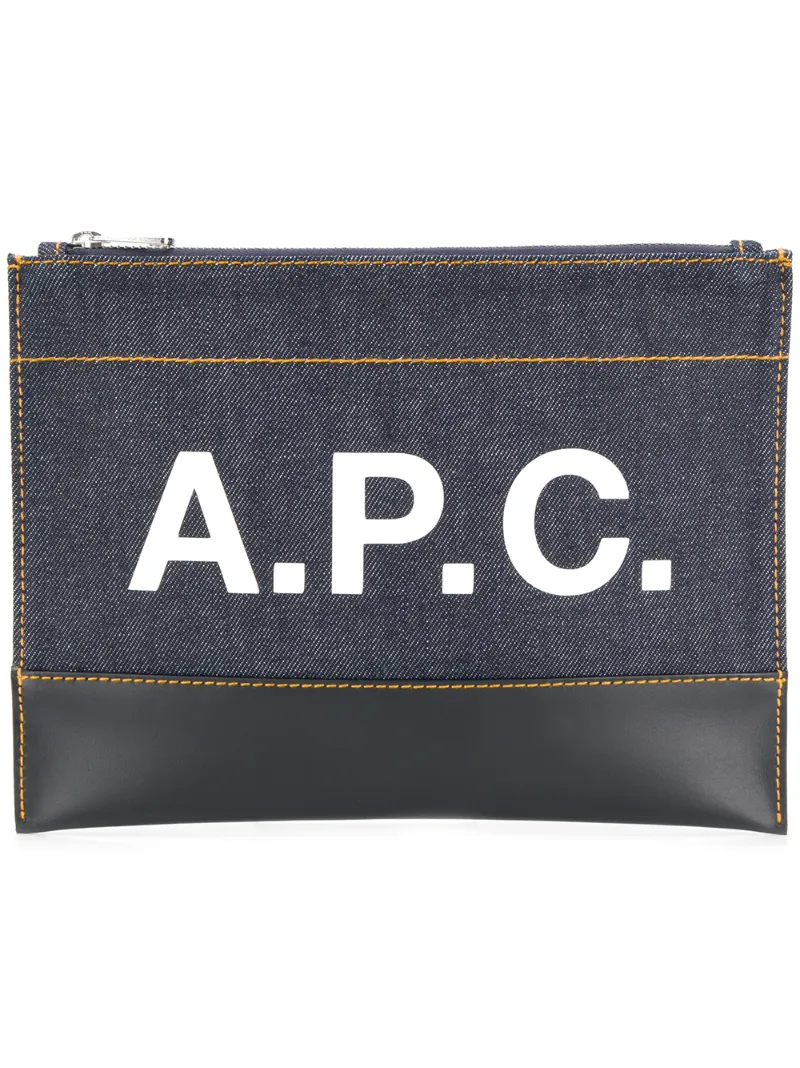A.P.C. джинсовый клатч с принтом логотипа