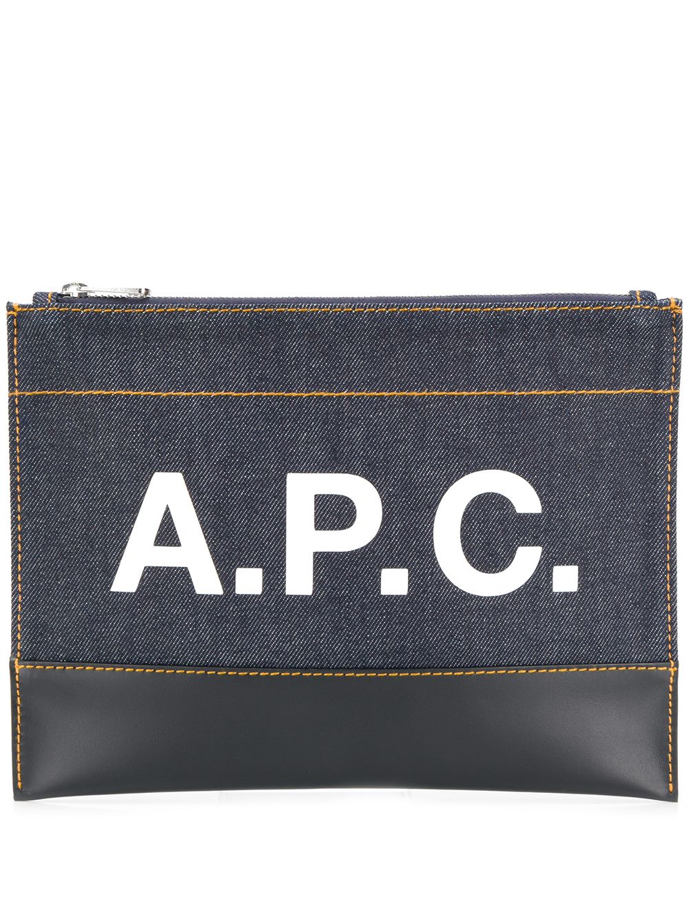 фото A.P.C. джинсовый клатч с принтом логотипа