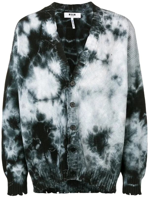 msgm tie dye cardigan