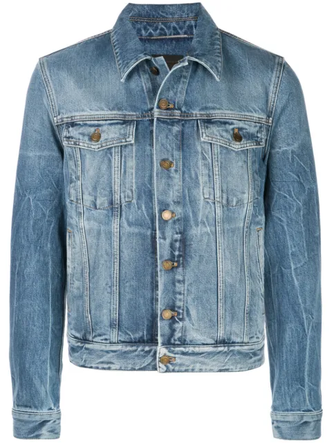 saint laurent distressed denim jacket