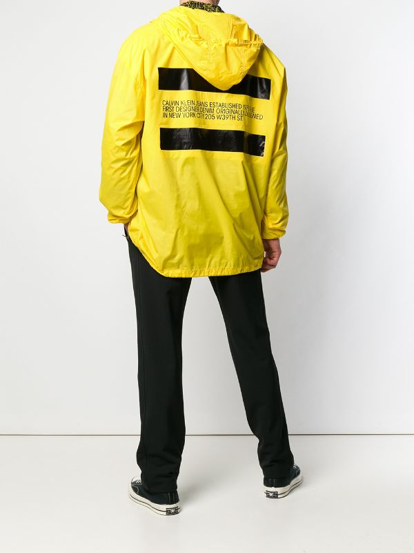 calvin klein yellow rain jacket