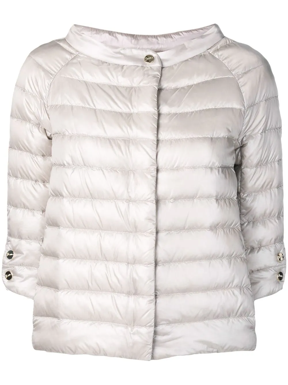 Shop Herno Short Padded Jacket In Neutrals