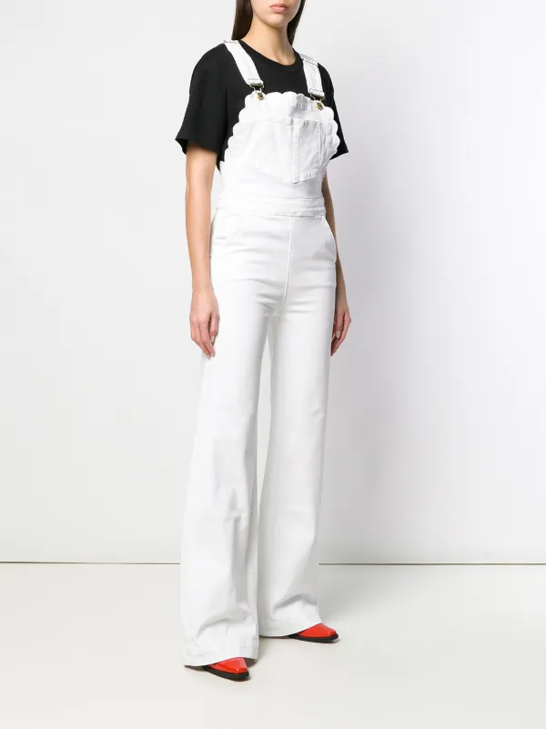 ladies white dungarees