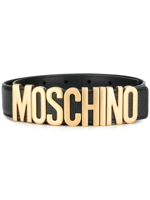 Click to view more detailed imagery on our partner's website Moschino Logo Plate Studded Belt In 0555