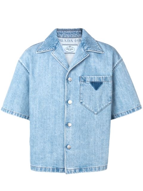 Prada Short Sleeved Denim Shirt