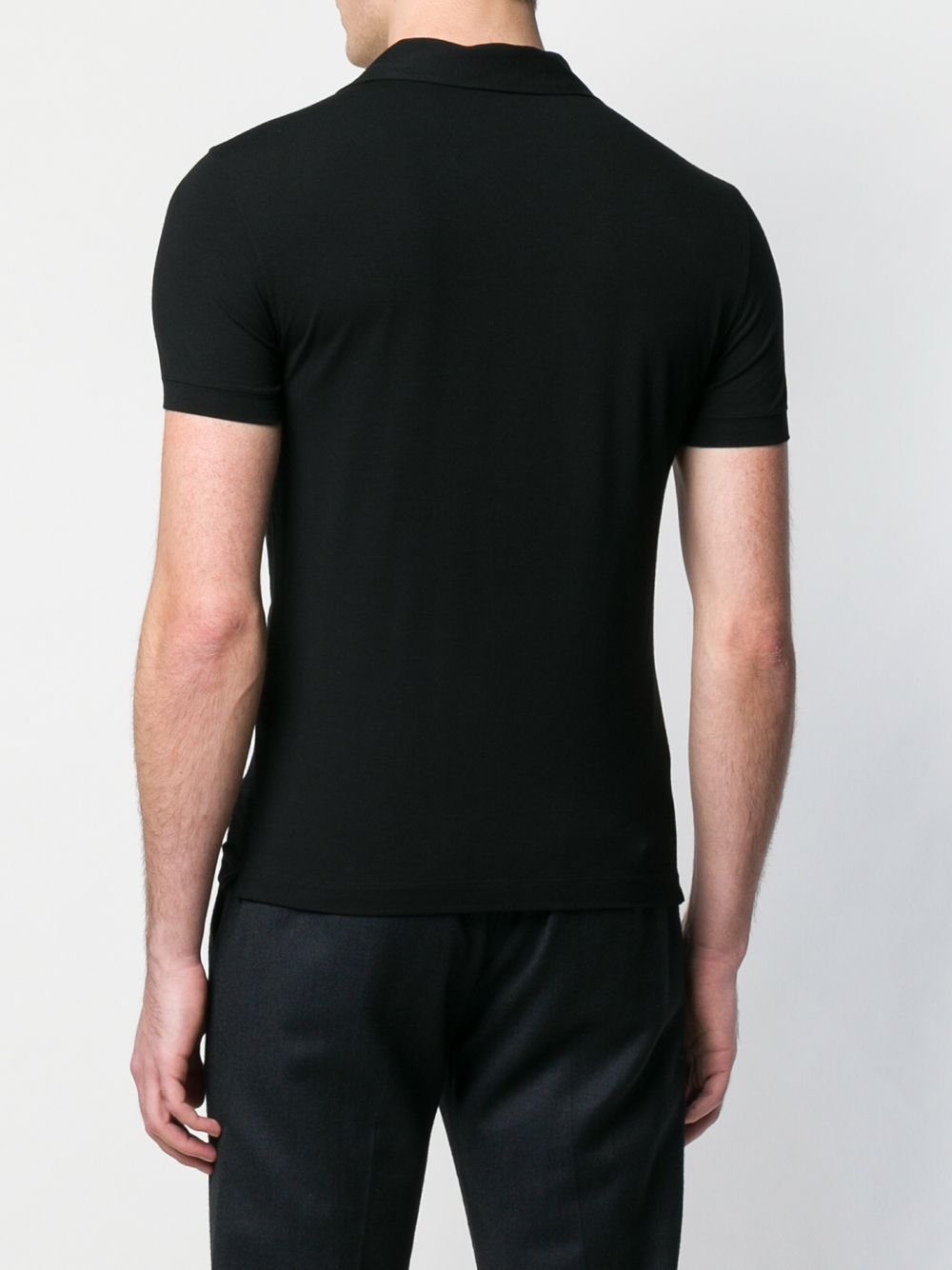 Shop Giorgio Armani Short-sleeve Polo Top In Black