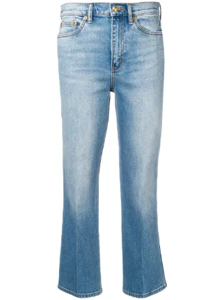 Tory Burch Faded Cropped Jeans - Farfetch