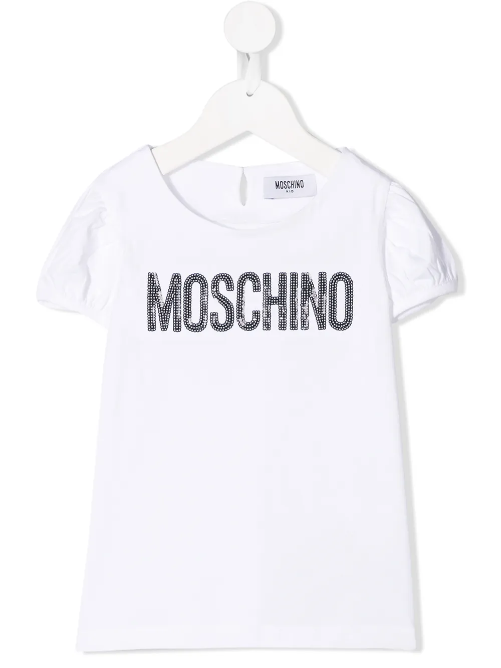 фото Moschino kids футболка с логотипом и пайетками