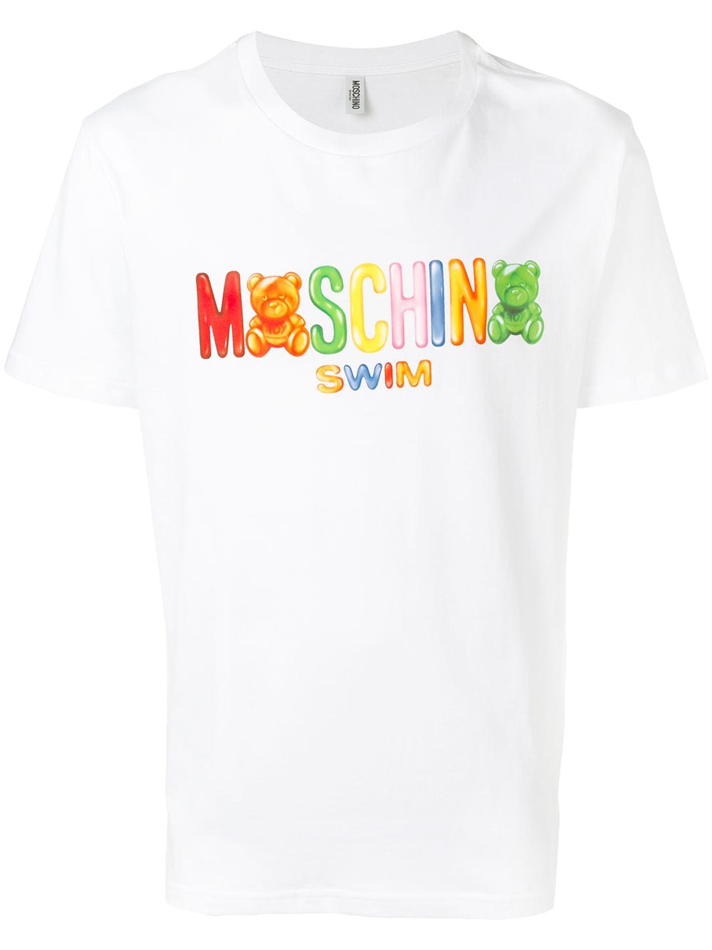 фото Moschino футболка с логотипом и принтом медведя