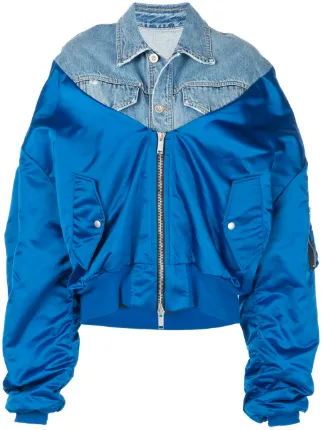 oversized denim bomber jacket