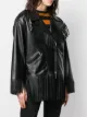 Alberta Ferretti oversized fringe trim biker jacket