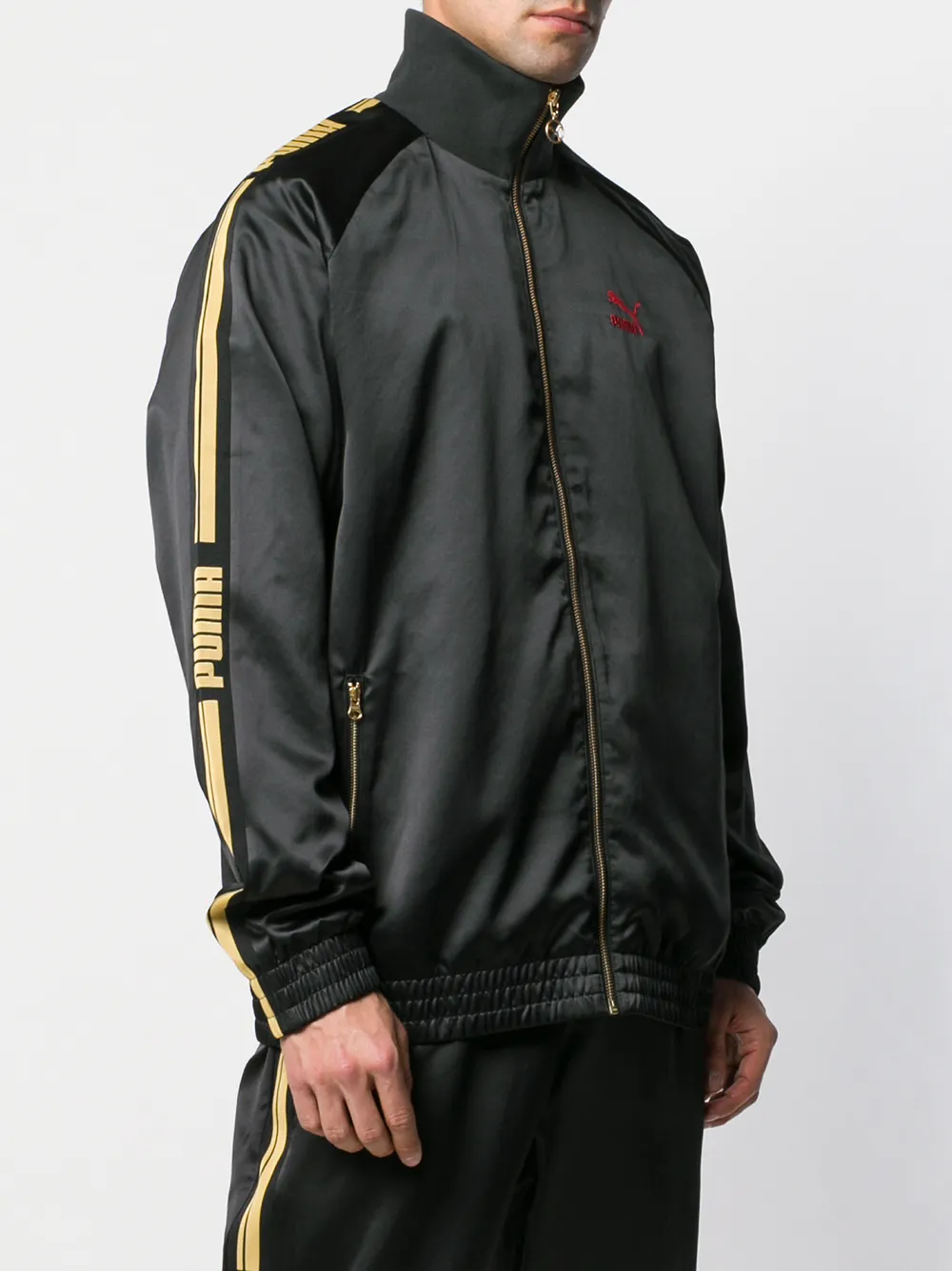  Puma Sportjacke Mit Logo Stickerei   Schwarz 