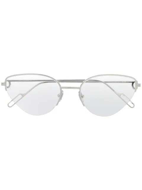 cartier bril met kattenoog montuur - farfetch
