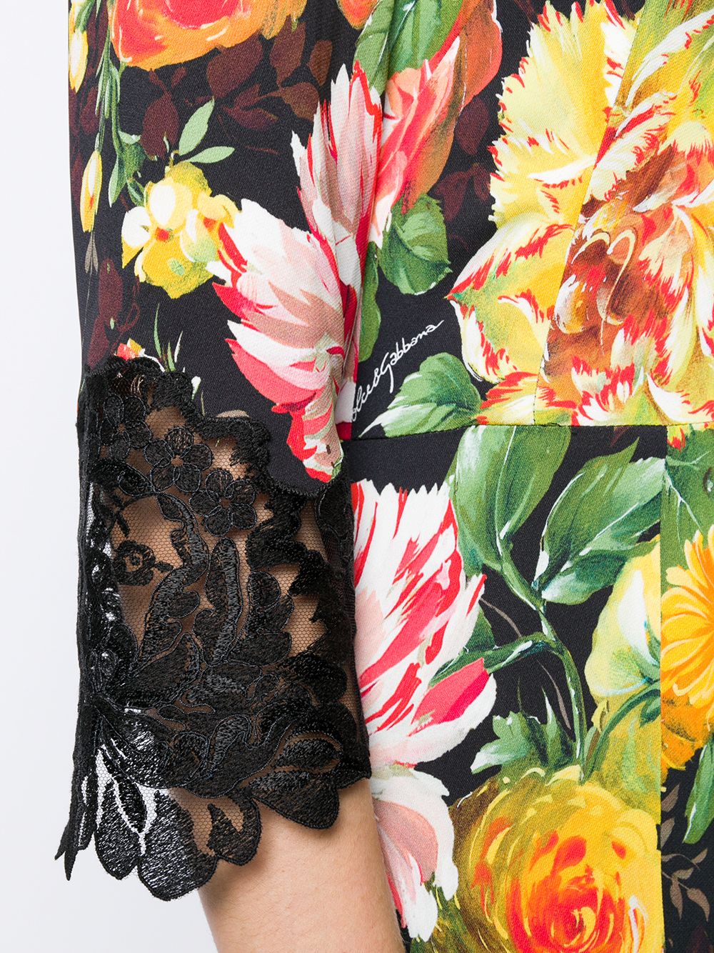 фото Dolce & gabbana платье миди с цветочным принтом