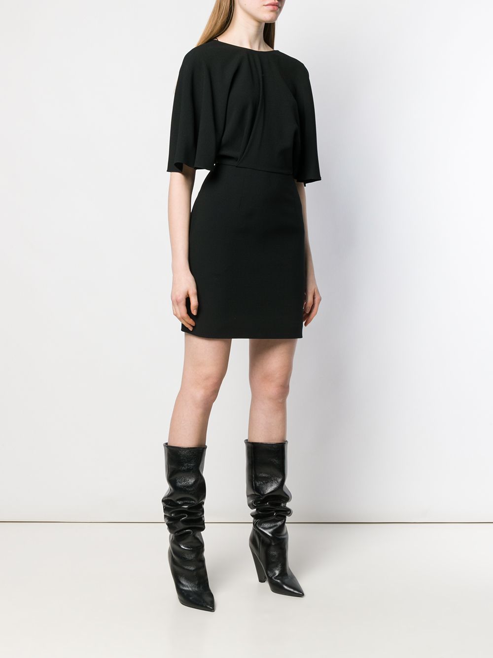 приталенное платье с V-образным вырезом на спине Yves Saint Laurent 136457995156