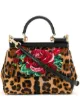 الصورة 1 من Dolce & Gabbana حقيبة بحمالة كتف بجلد الفهد وزهور