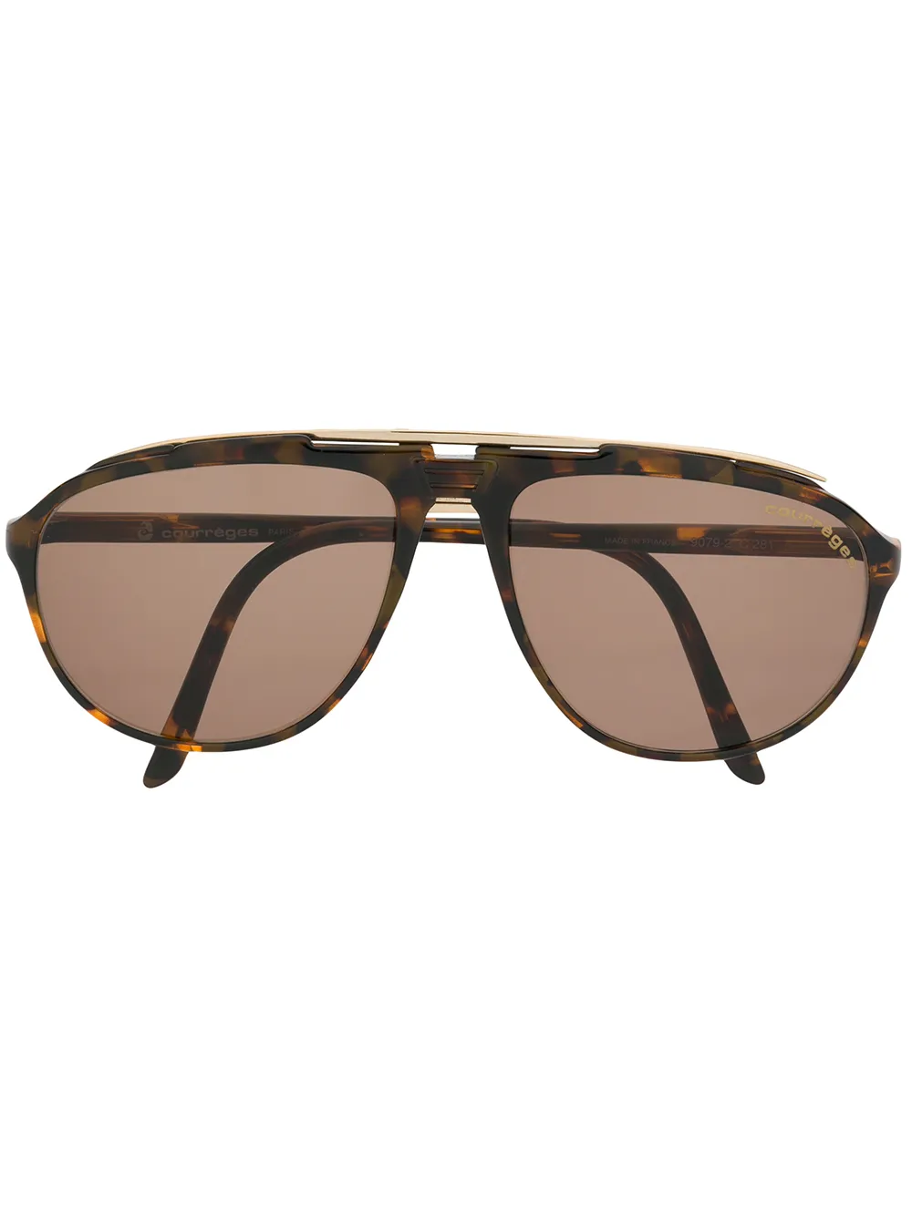 

Courrèges Pre-Owned lentes de sol con armazón aviador estilo carey 1980 - Marrón