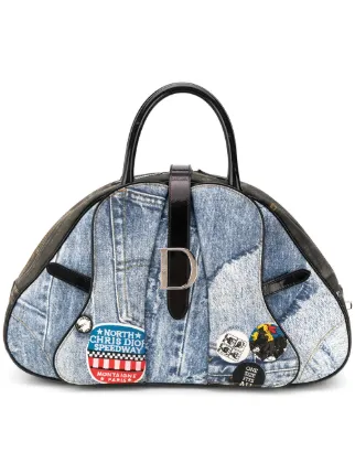 Christian Dior Pre Owned Denim Print Saddle Bag Vintage Farfetch Com