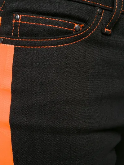 orange side stripe jeans