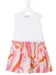 الصورة 1 من Emilio Pucci Junior فستان مطبوع بتطريز مفرغ