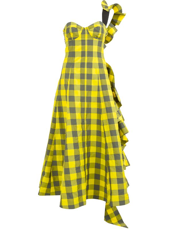 black and yellow checkered dress