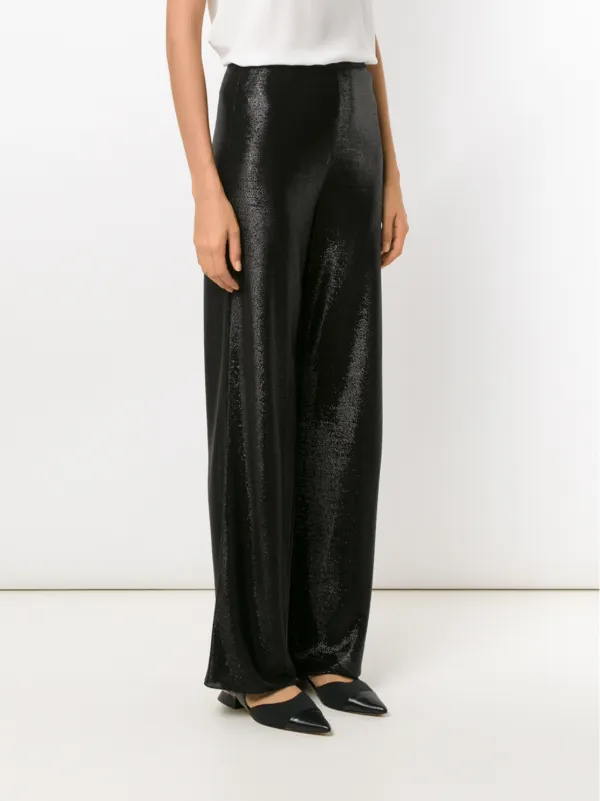 Emporio Armani Shiny Palazzo Trousers 