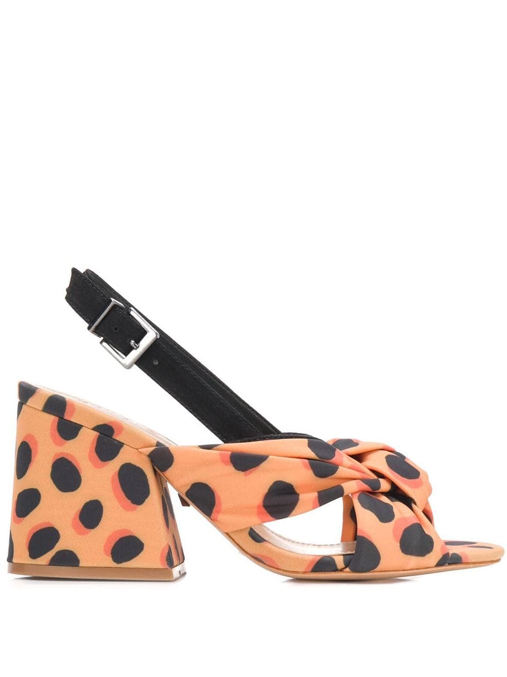 фото Schutz босоножки с леопардовым принтом на наборном каблуке