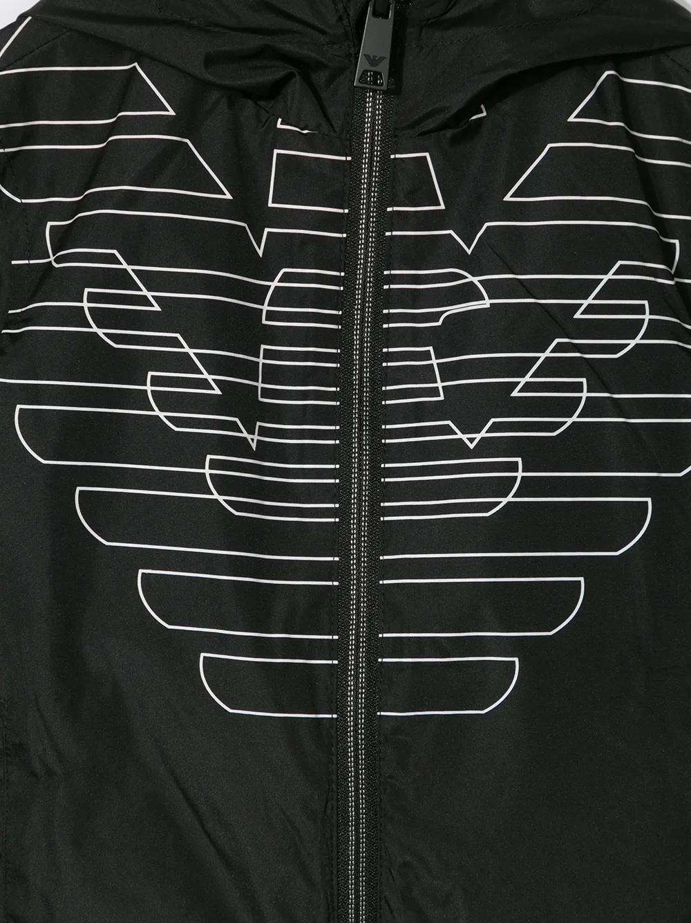 фото Emporio armani kids куртка с капюшоном и логотипом