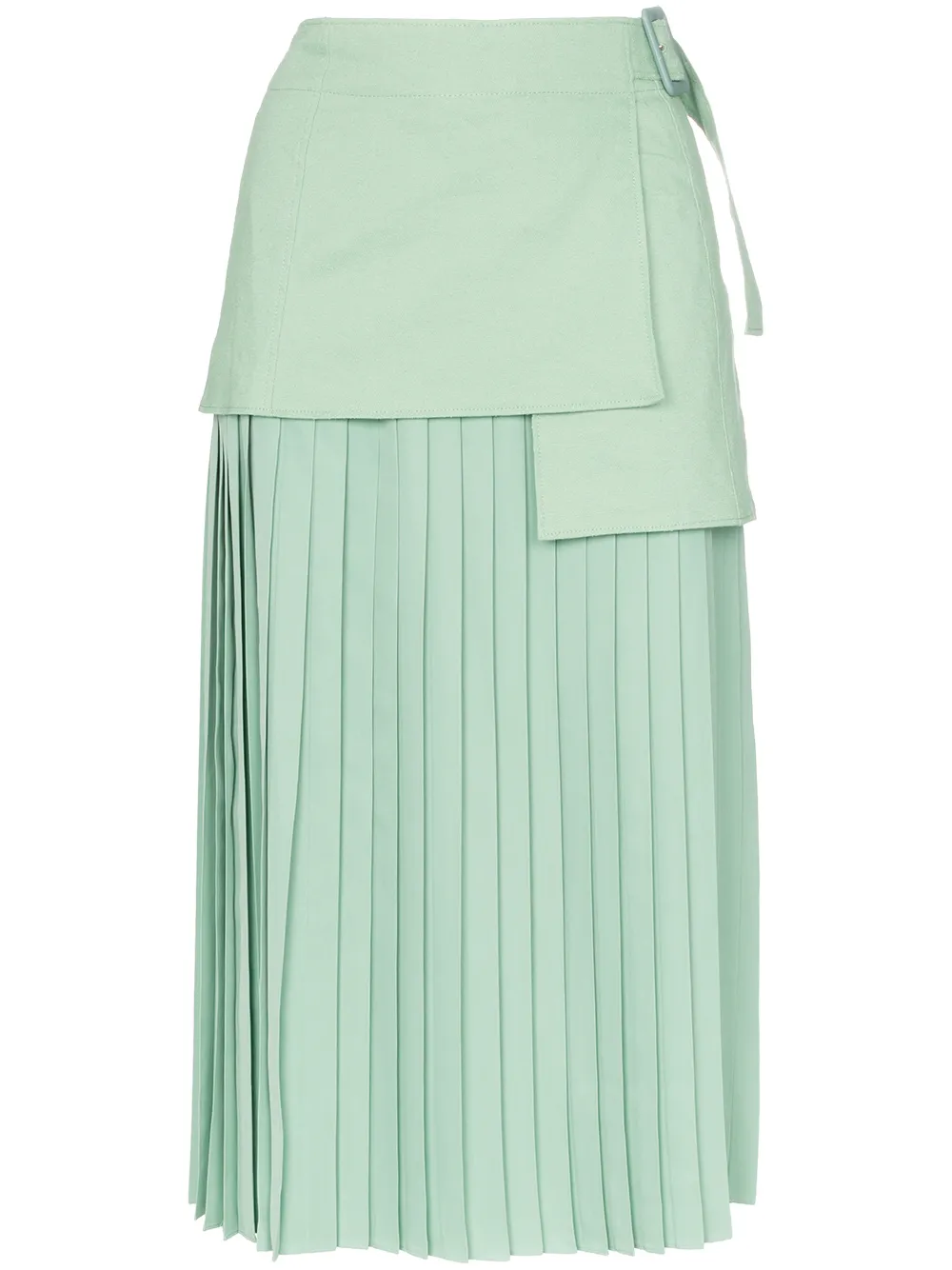 Joseph Skirts JOSEPH BILLIE BUCKLE-DETAIL PLEATED SKIRT - GREEN