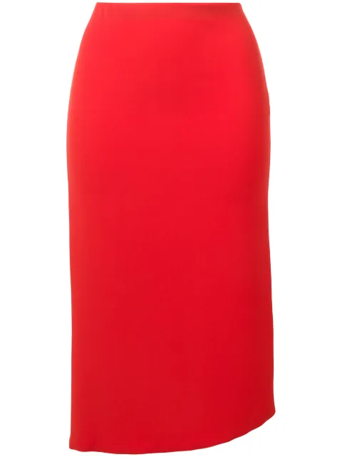Poiret Asymmetric Midi Dress In Red
