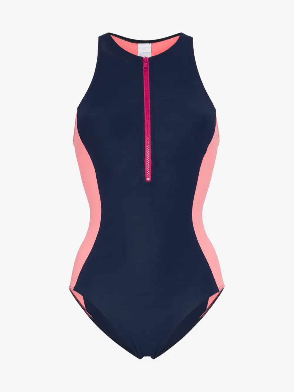 Flagpole Stella Zip Up Swimsuit In Navy Flamingo